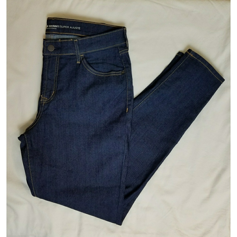 Old Navy Mid-rise Super Skinny Jeans Dark Rinse 12